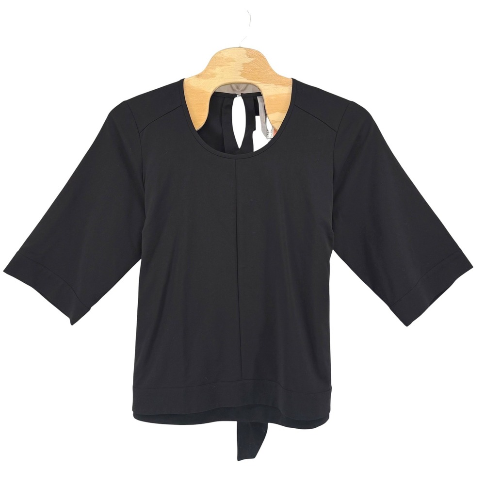 Melissa McCarthy Seven7 Womens 3X Black Kimono Sleeve Back Tie Top NEW Office